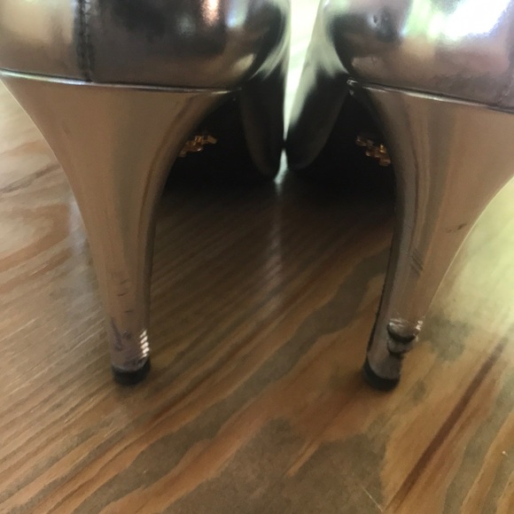 Prada Silver and Black Heels Authentic - Picture 4 of 8